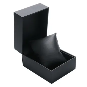 

Modern Black Rectangle Watch Box Clamshell Gift Boxes for Wristwatches Men Women Storage Set with Foam Pad