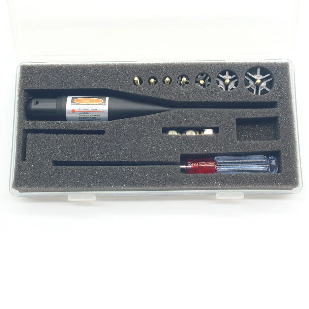 ФОТО HW2016 NEW arrival  top quality Red Laser Boresighter Bore Sighter Kit for Hunting .17 to .78 Caliber Rifles
