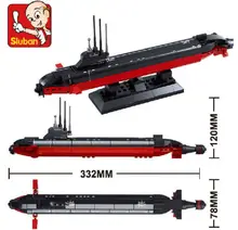 Candice guo plastic toy building block build blocks game kid birthday gift Submarine Military dunker model