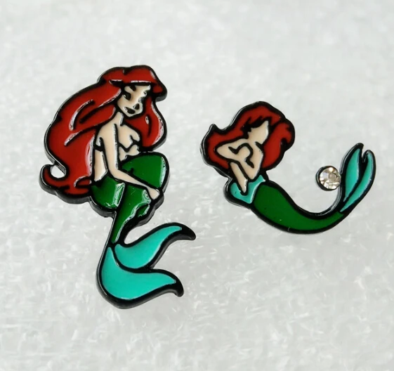 20 пар эмалированные милые Мультяшные Ариэль принцесса серьги ювелирные изделия серьги-гвоздики EE-86