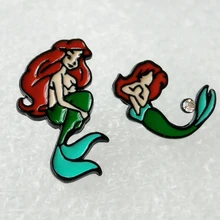 20 пар эмалированные милые Мультяшные Ариэль принцесса серьги ювелирные изделия серьги-гвоздики EE-86