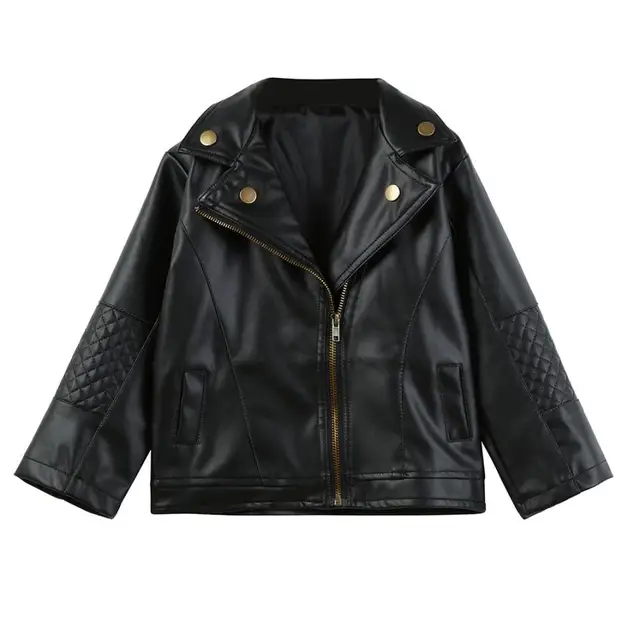 Kids Leather Short Jacket,SIN vimklo Boys Girls Kids Outerwear Autumn Winter Leather Outwear Clothes