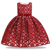 Новинка; платье-пачка принцессы для маленьких девочек; элегантное платье для дня рождения с цветочным узором для девочек; одежда для маленьких девочек на свадьбу; От 3 до 12 лет