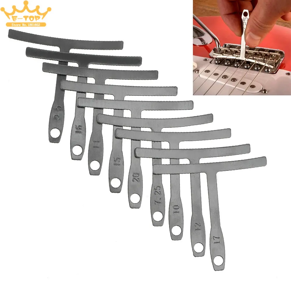 

9pcs Stainless Steel Bridge Saddle Adjustments Guitar Understring Radius Gauges Luthier Tools
