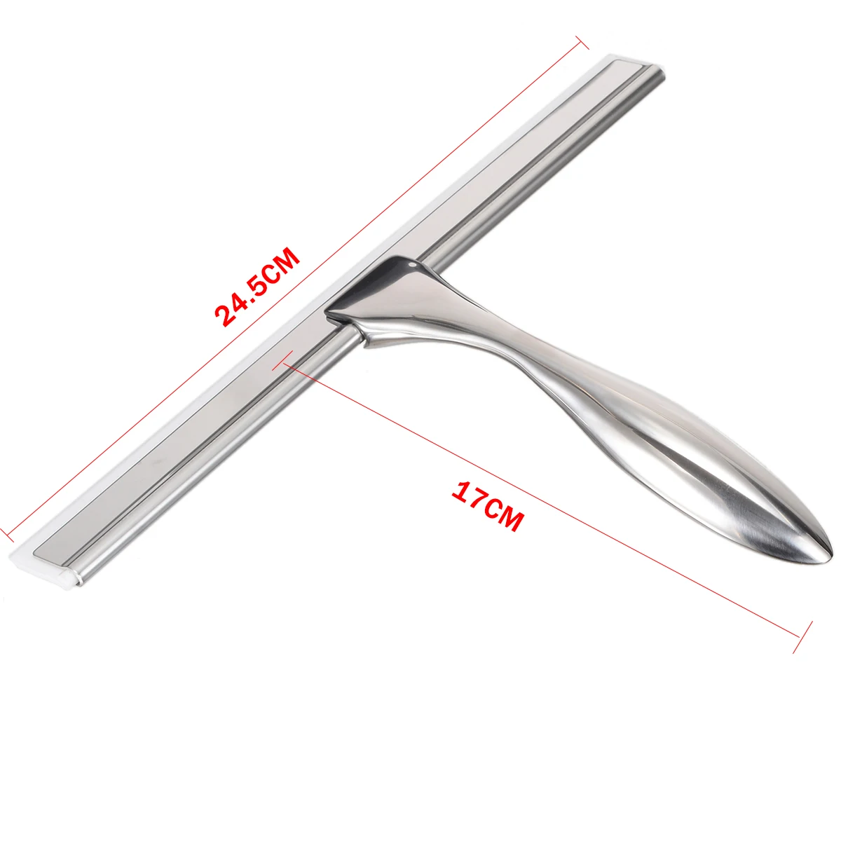 1set Glass Window Squeegee Cleaner Shower Bathroom Mirror Rubber Wiper with Suction Cup Water Vapor Removal for Home