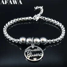 2021 família avó pulseiras de aço inoxidável para mulheres grânulo cor prata pulseira pulseira jóias pulseras mujer b18392