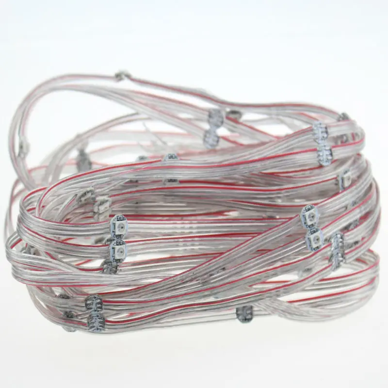 

100pcs ws2812b led pixel module with 12cm wire ,ws2812 ws2811 ic integrated smd 5050 rgb led strip dc5v free shipping