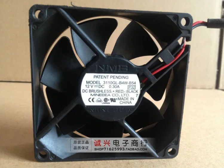 

For Nmb 8cm computer case power supply fan 8025 12v 0.30a 3110gl-b4w-b54 dual ball
