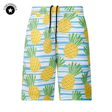 Мужские пляжные шорты с 3d принтом ананаса модные повседневные пляжные шорты Фитнес Брюки мужские короткие штаны быстросохнущие мужские шорты