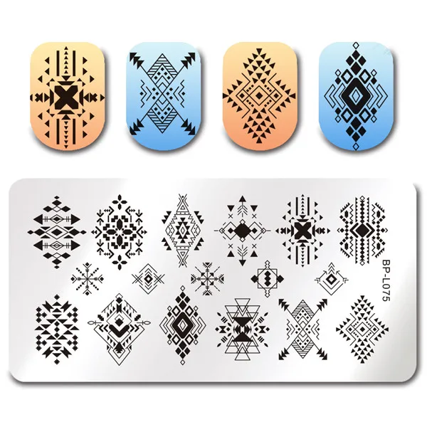 BORN PRETTY Geometic Flower Nail Art Stamp Plate Classic Traingle Heart маникюрный шаблон пластина с изображениями для нейл-арта - Цвет: 9