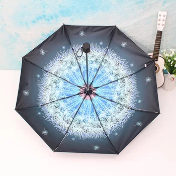 

2018 New Arrival Beautiful Dandelion Pattern Umbrella Rain Women Fashion Sun Princess Umbrellas Female Parasol Gift Paraguas