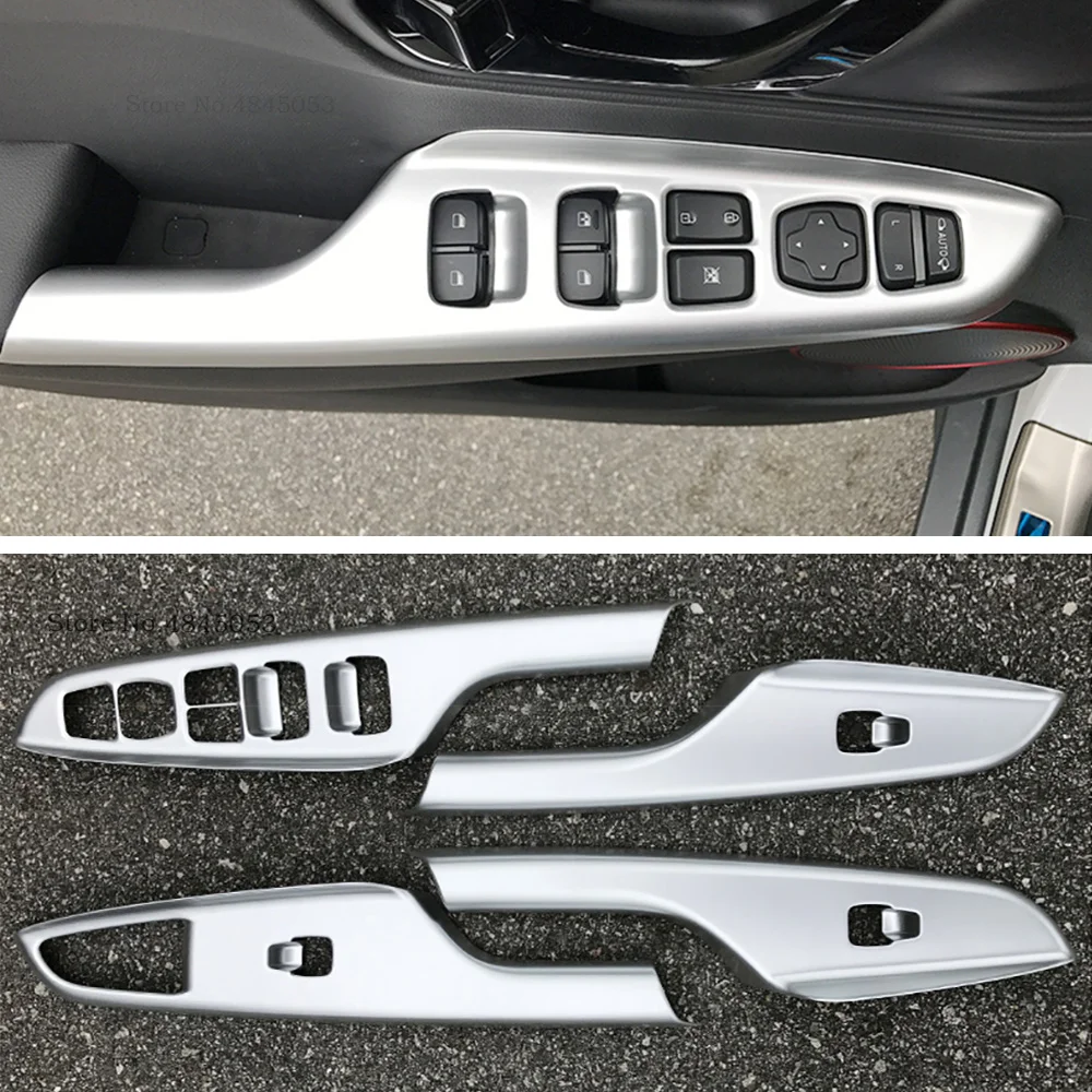 

For Hyundai Kona Encino 2018 2019 ABS Matte Inside Armrest Decoration Window Lift Panel Trim Cover Ring Car Accessories