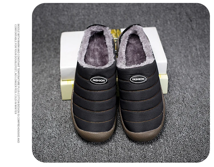 Зимняя мужская обувь Плюшевые мужские тапочки флисовые теплые меховые домашние тапочки с хлопковой подкладкой домашняя обувь на плоской подошве Большие размеры 37-48
