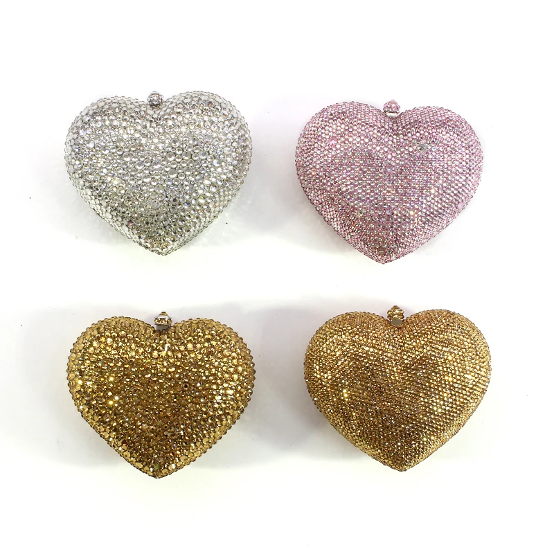 

Hot Fashion Woman Evening bag heart shape Women Diamond Rhinestone Clutch Crystal Day Clutch Wallet Wedding bag(1 (32))