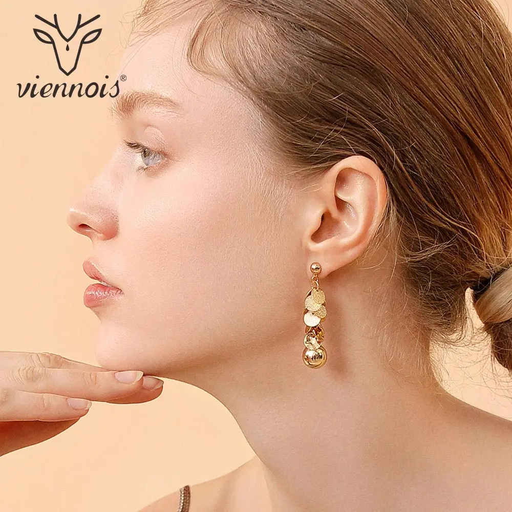 Женские серьги подвески Viennois круглые с кисточками ювелирные украшения для