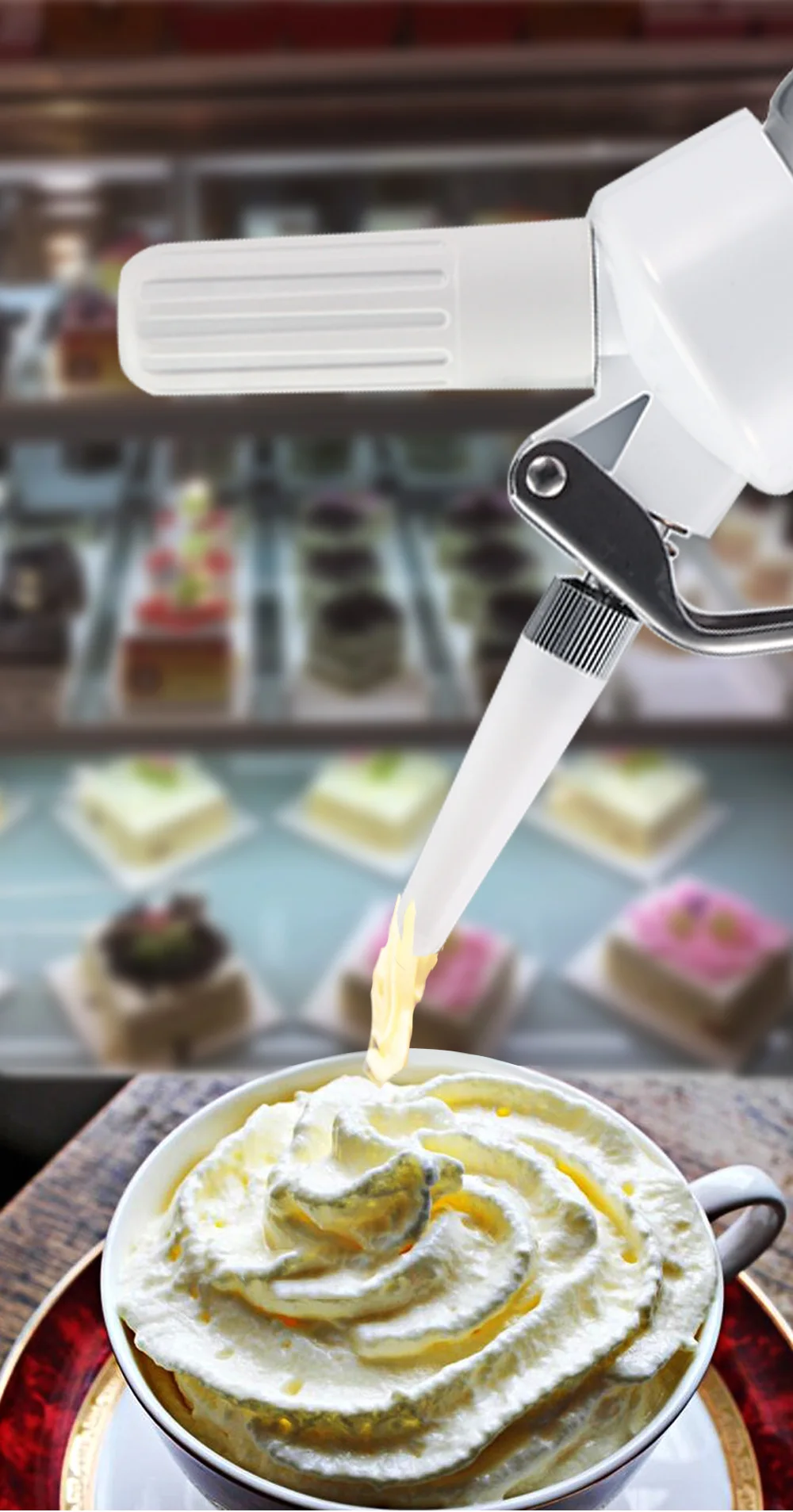 500 мл Профессиональный алюминиевый крем-пенообразователь пистолет крем-Виппер диспенсер для масла кофе Десерт торт DIY эфирные Инструменты для выпечки