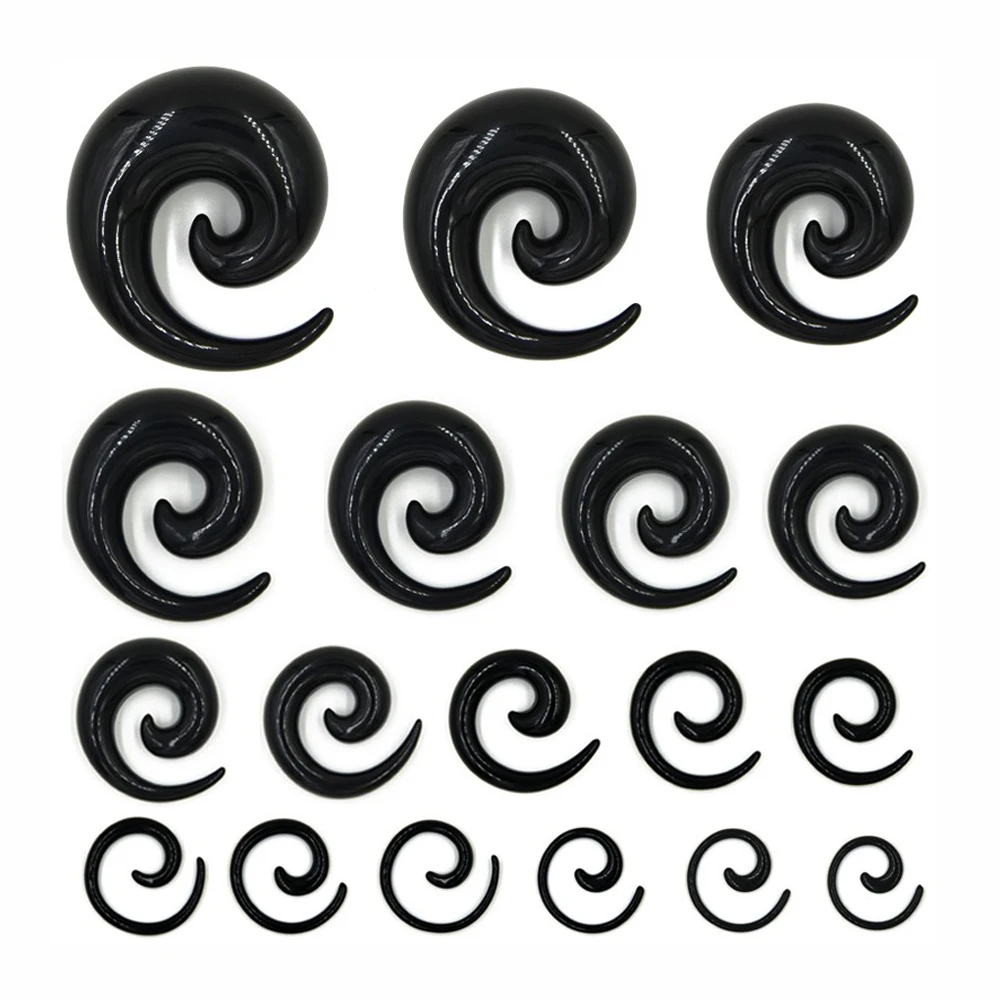 Akrylowe spiralne ucho stożek Piercing kolczyk wtyczka Expander nosze Earlet wskaźniki 1.2mm-24mm