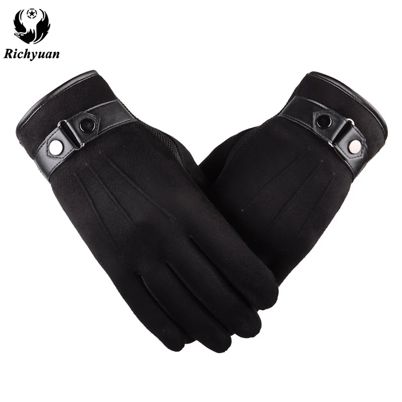 

Autumn Winter Gloves Men Thicken Warm Cashmere Thermal Mittens Male Touching Screen Gloves for Smart Phone/Ipad