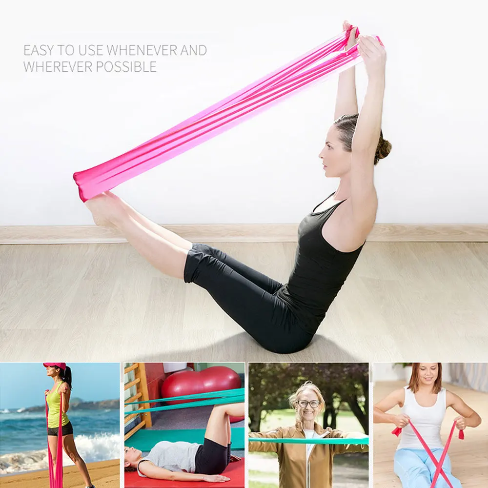 Горячая 1.2 м упругой yoga пилатес резина стретч упражнение группа рука задняя нога