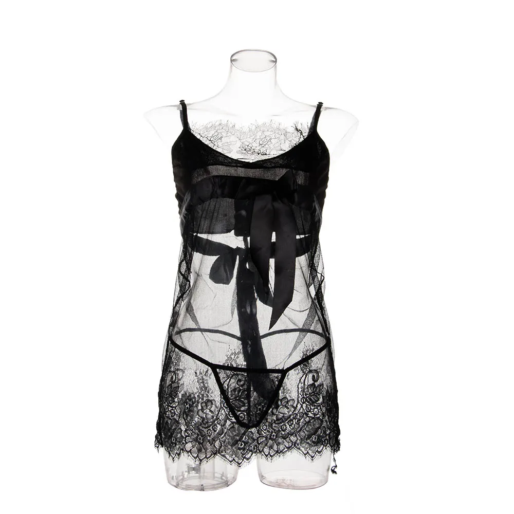 Plus Size Underwear Lace Sleepwear Sleeveless Lingerie Set