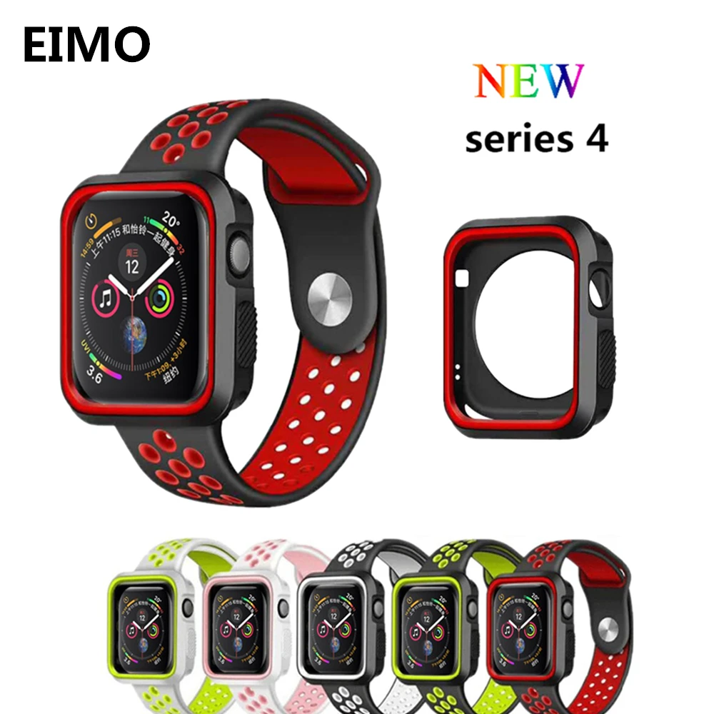 

Frame PC cover For Apple Watch band case 4 44mm 40mm iwatch series 4 3 2 1 42mm/38mm protective silicone protector shell