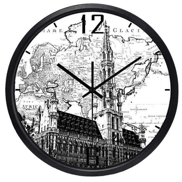 Belgium Brussels Plaza Hotel Lobby Wall Clock World Map Large Belgium Brussels Plaza Hotel Lobby Wall Clock World Map Large Decorative Modern Design Fashion