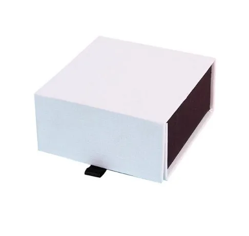 

Available Customized Logo 8.5x8x4cm Earring Box with Magnetic Ring Paper Box Wholesale 100pcs/lot White gift Packaging