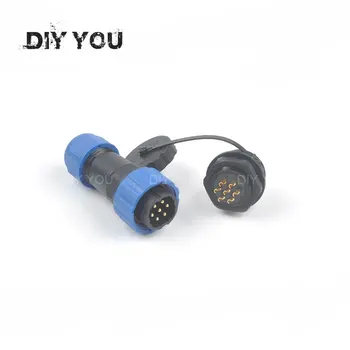 

SP16 IP68 Back Nut waterproof connector male plug/female socket 2/3/4/5/6/7/9 pin panel Mount wire cable connector aviation plug