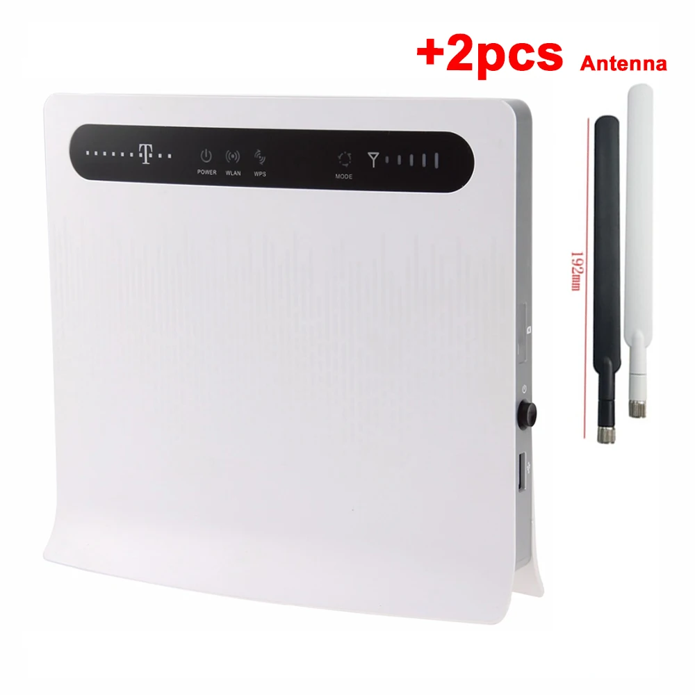 Meilleur Débloqué Huawei B593 B593u 12 + 2 pcs Antenne 4g LTE 100 Mbps Routeur CPE avec Sim CardSlot 4g LTE Routeur WiFi avec 4 Ports Lan
