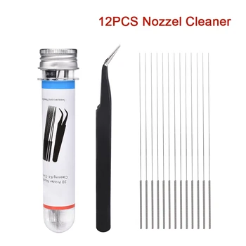 

12PCS/Set 3D Printer Parts Nozzle Cleaning Cleaner Bendable Drill Bit for V6 j-head Hotend 0.4mm Nozzle Extrusion head