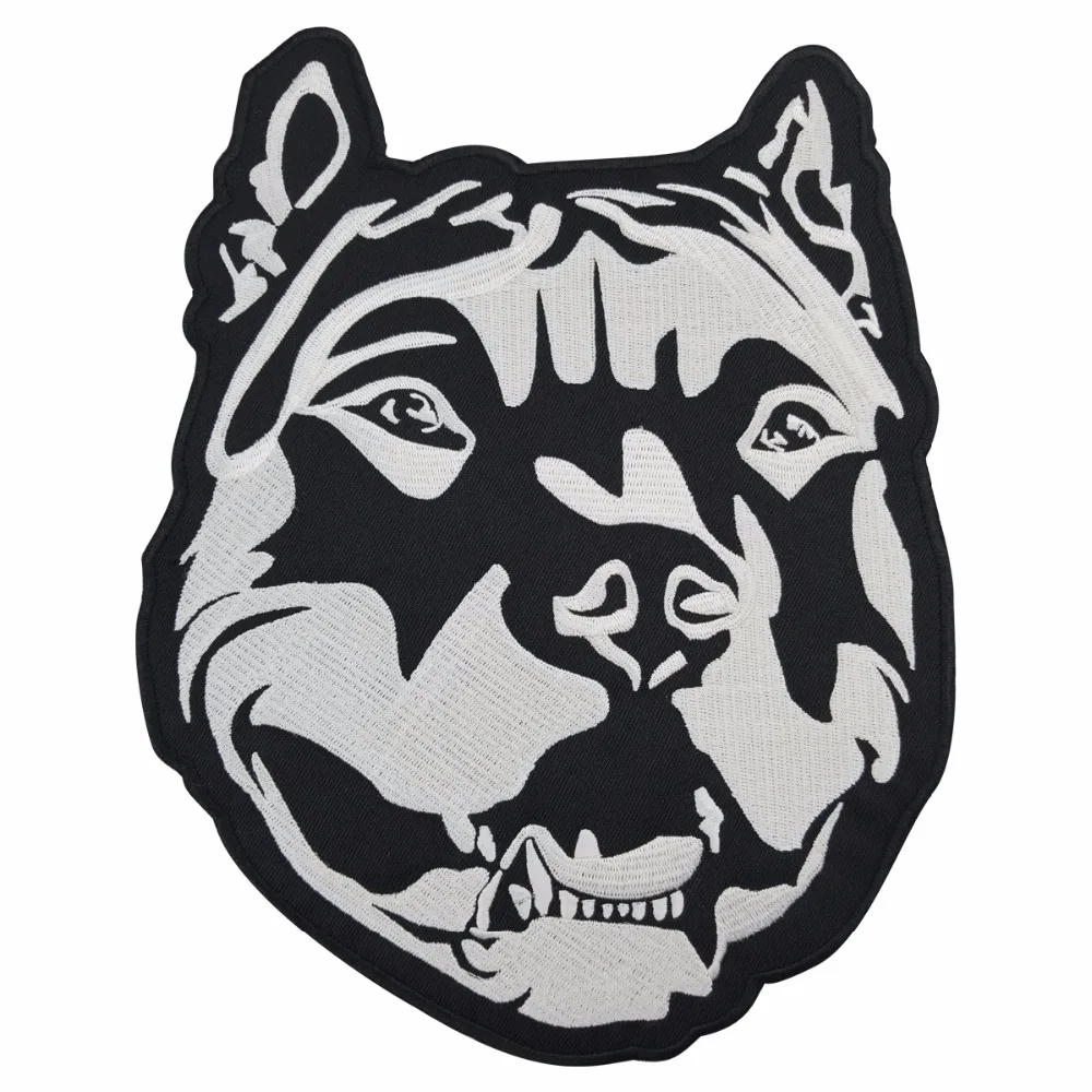 Dog shape free shipping cool design clothing applicaties accessory biker vest iron-on embroidered patch  (1)