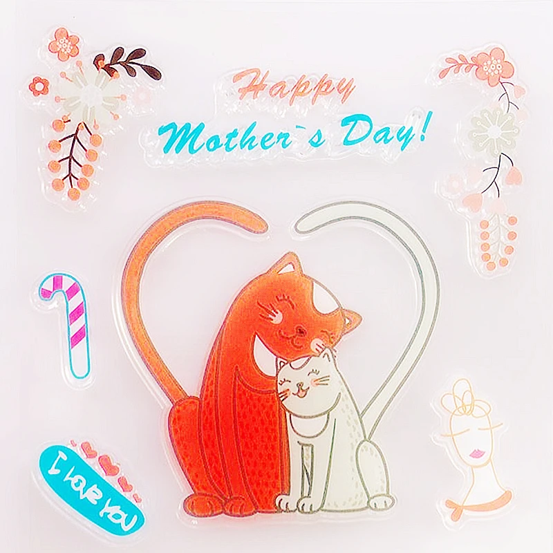

YLCS427 Mother's Day Silicone Clear Stamps For Scrapbooking DIY Photo Album Cards Decoration Craft Transparent Stamp Clear Stamp