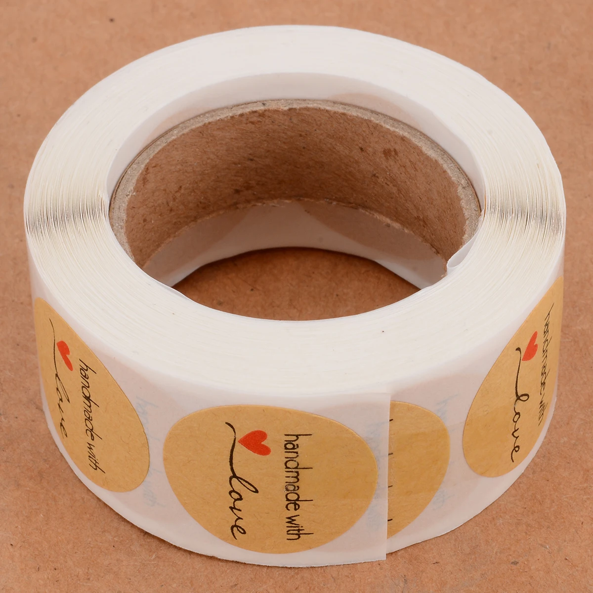 New 1 Roll 500pcs "Handmade with Love" Stickers Seals for Baking Cake Decoration Sticker Scrapbook Cards DIY Craft Labels Paper