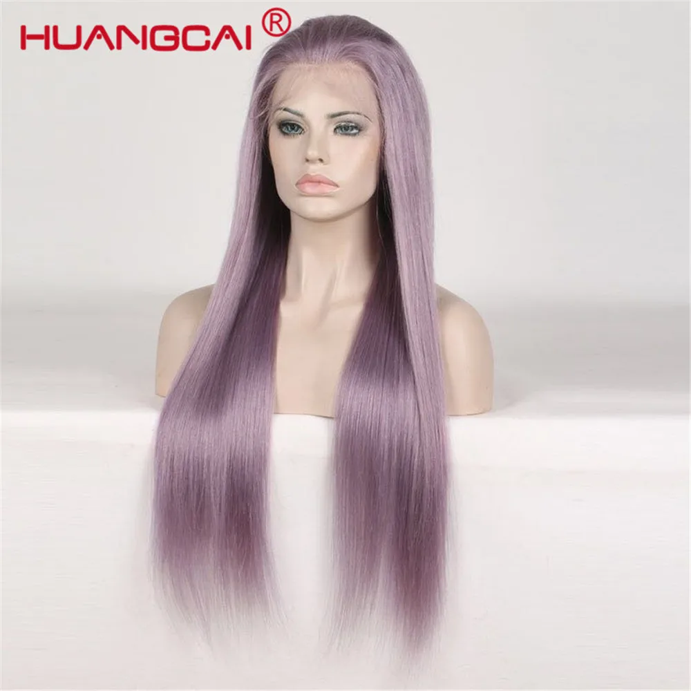 Purple lace front human hair wigs pre plucked with baby hair Brazilian Wigs Lace frontal