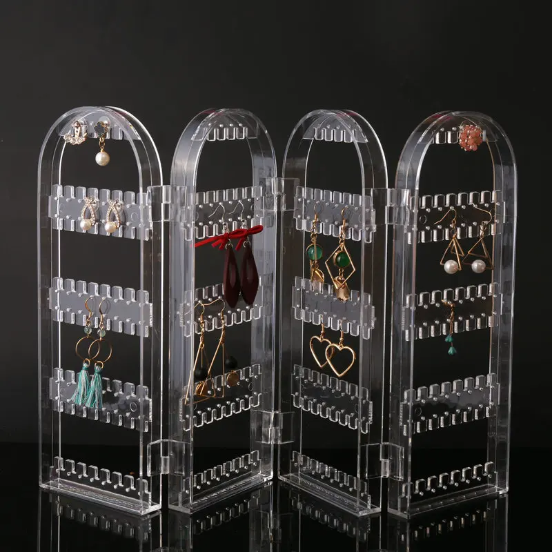 

New Arrival 4 Panels Jewelry Display Jewelry Organizer Earring Organizer Acrylic Jewelry Holder Makeup Jewelry Organizer