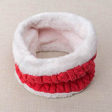 RUINPOP New Knitting Scarves Children Autumn And Winter Round Ring Scarf Boys Girls Outdoor Warm Cotton Neck Scarf Kids