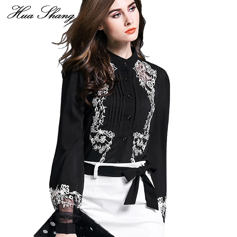 Popular Womens Work Blouses-Buy Cheap Womens Work Blouses Lots New Fashion Women Tops Embroidery Transparent Floral Lantern Sleeves Black Blouse Shirt Ladies Work Wear Office - Popular Womens Work Blouses-Buy Cheap Womens Work Blouses Lots