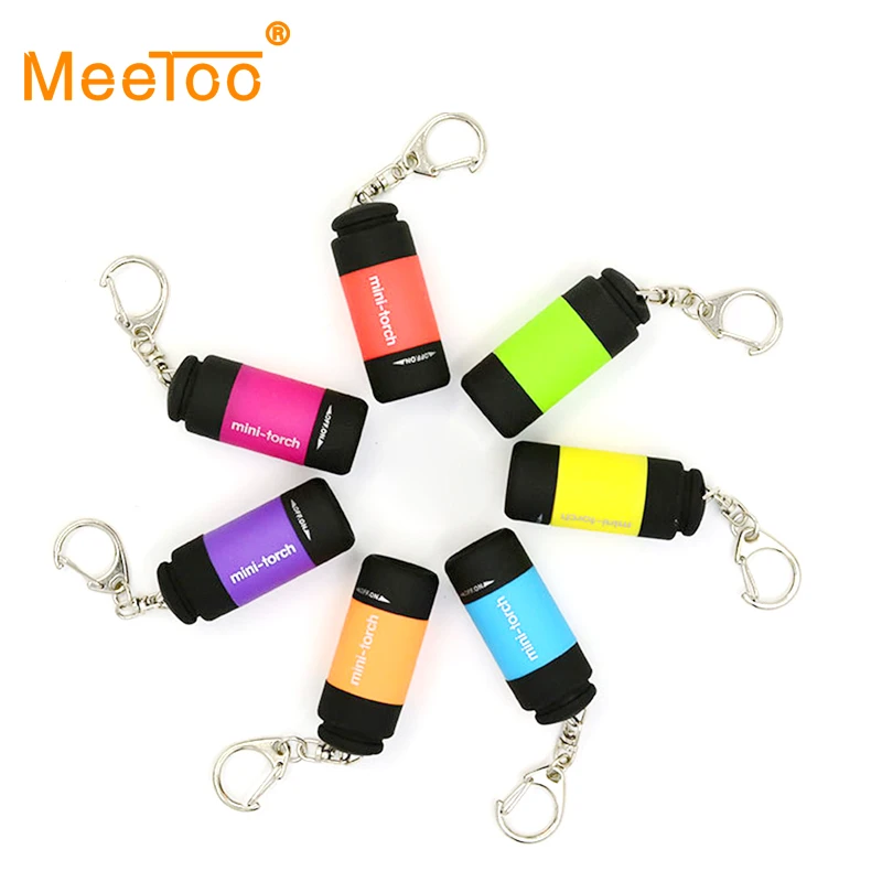 Portable Rechargeable USB DEL lampes de poche étanche Mini torche Keychain Lampe