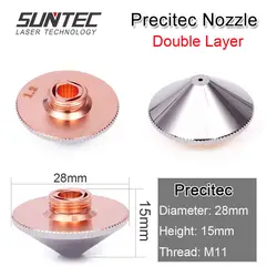 Suntec precitec двухслойная насадка Dia.28mm 0,8-5,0 мм как P0591-573-00015 подходит для precitec/Durma/WSX 10 шт./партия