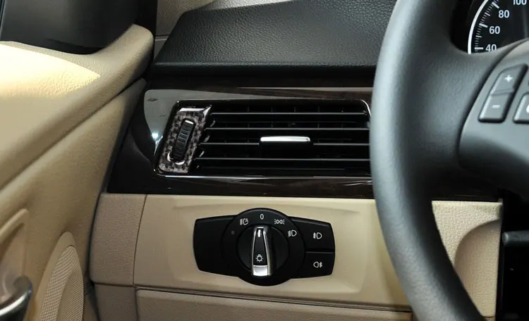 Для BMW e90 e92 e93 углеродного волокна внутренняя центральный кондиционер Выход украшения рамка Крышка 2005-2012 3 серия авто-Стайлинг