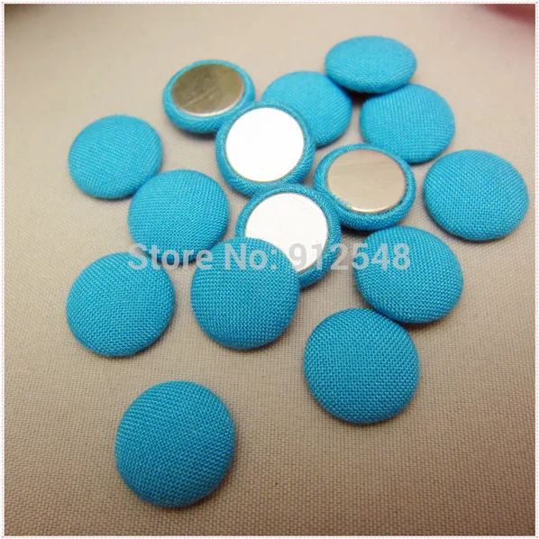 50 pcs 15mm Solid Fabric Covered flat back Buttons, Cloth Covered