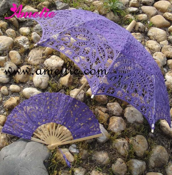 3 комплекта зонтик кружева баттенбурга и веер набор свадебный зонтик веер набор