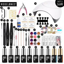 Modelones, умный датчик, светодиодная лампа, инструменты для ногтей, электрические сверла, наборы, замачиваются, УФ Гель-лак, маникюрные инструменты для ногтей, набор гелей