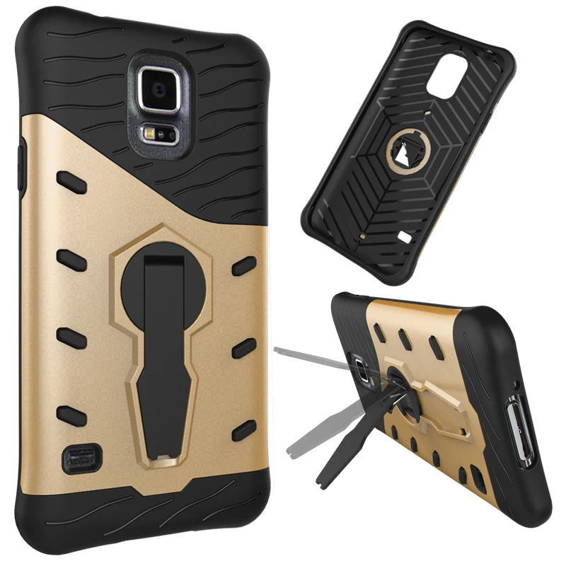 

Armor Hybrid Case for samsung S5 2 in 1 Phone Case Shockproof Hard Case Cover for Samsung Galaxy S5 I9600 Covers Stand Holder