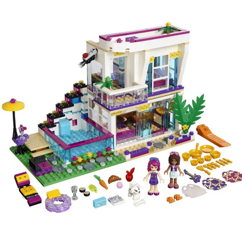 

618Pcs Happy Villa Star Home Friend Series Model Building Block Kit Designer Toy For Girl Birthday Gift