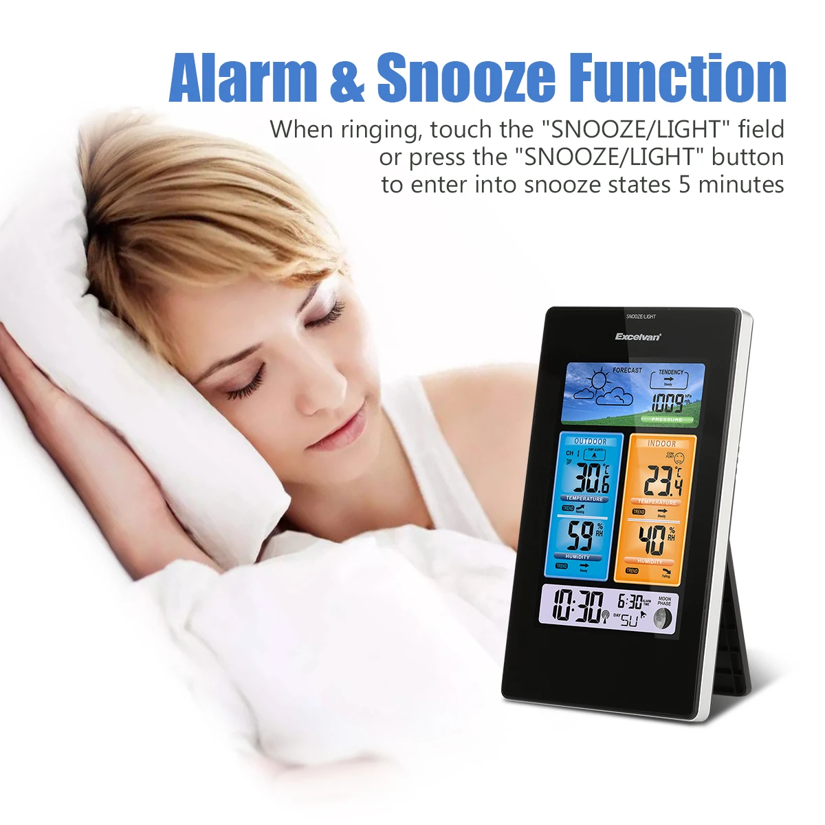 Excelvan Weather Station with Weather Forecast, Confort Level, Color