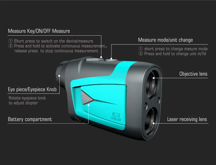 mileseey telêmetro do telescópio para caça golf laser rangefinder distância medidor