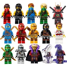 15pcs lot Ninja Figure Blocks Kai Jay Cole Zane Nya Lloyd Compatible With Legoingly Ninjagoed TOYS For Children Modle Bricks