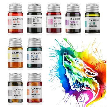 

1 PC 7ml Colorful Smooth Writing Ink Glass Bottle Fountain Pen Student Drawing Graffiti Office School Stationary Supplies 03914