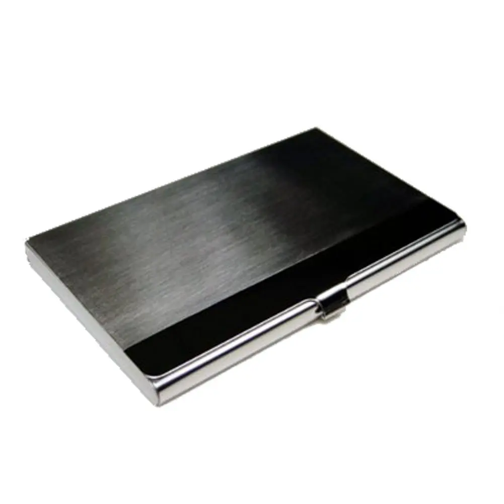 5X Business Name Card Holder Metal Stainless Steel Case (Silver,9.2*6CM